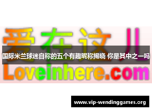 国际米兰球迷自称的五个有趣昵称揭晓 你是其中之一吗